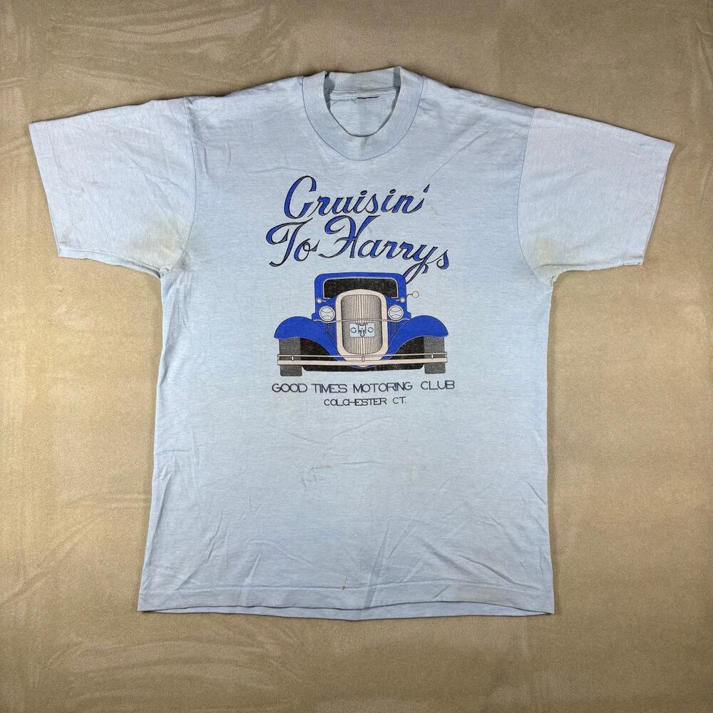 Vintage 1988 Cruisin To Harrys Good Times Motoring Club Car Show T‎ Shirt M